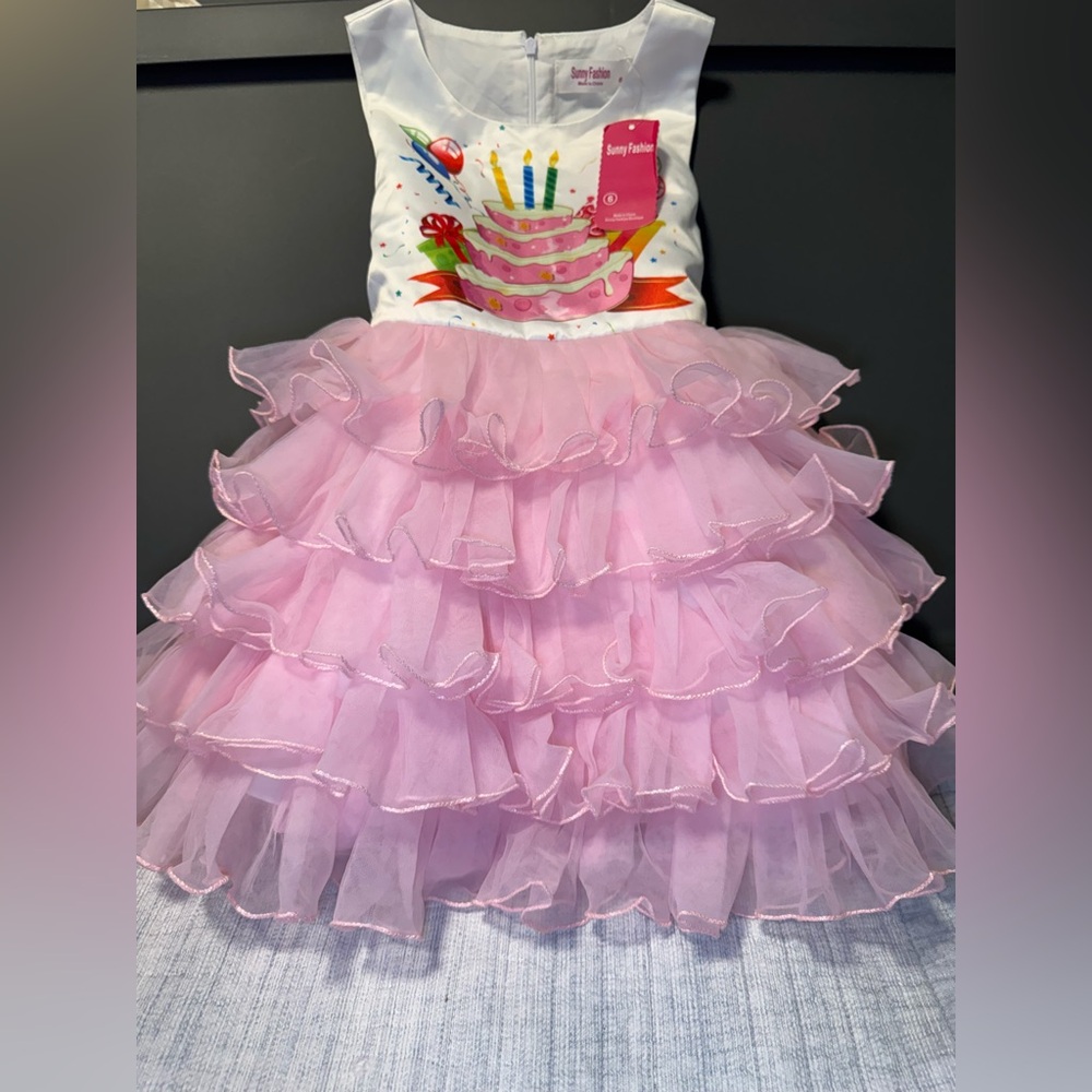 Pink Ruffled Kids Casual Dress